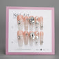 Pink Butterfly & Rhinestone Nails