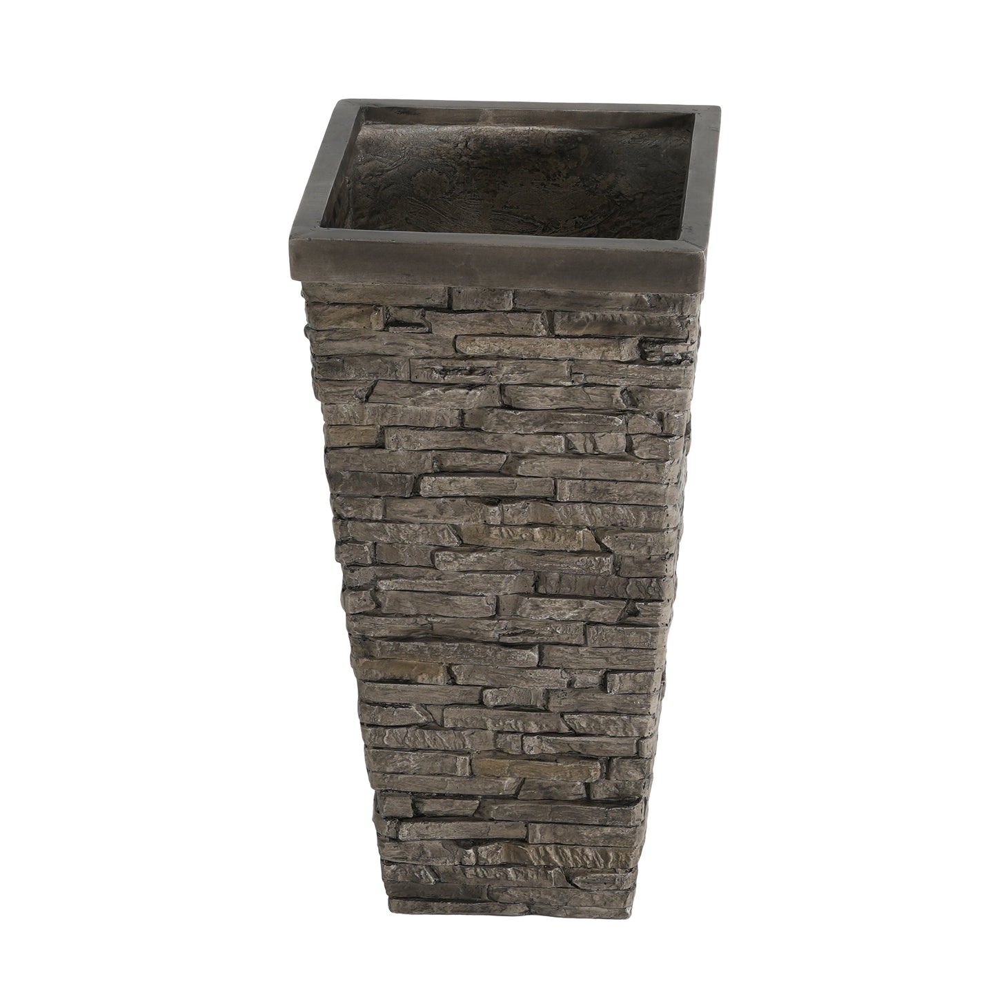 Tall Stone-Effect Square Planter