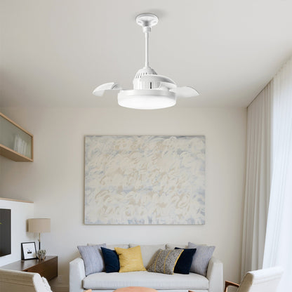 Bulb-Type Small Ceiling Fan with Retractable Blades and Remote Control