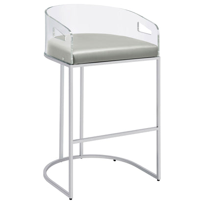 Thermosolis Clear Acrylic Bar Chair Chrome (Set of 2)
