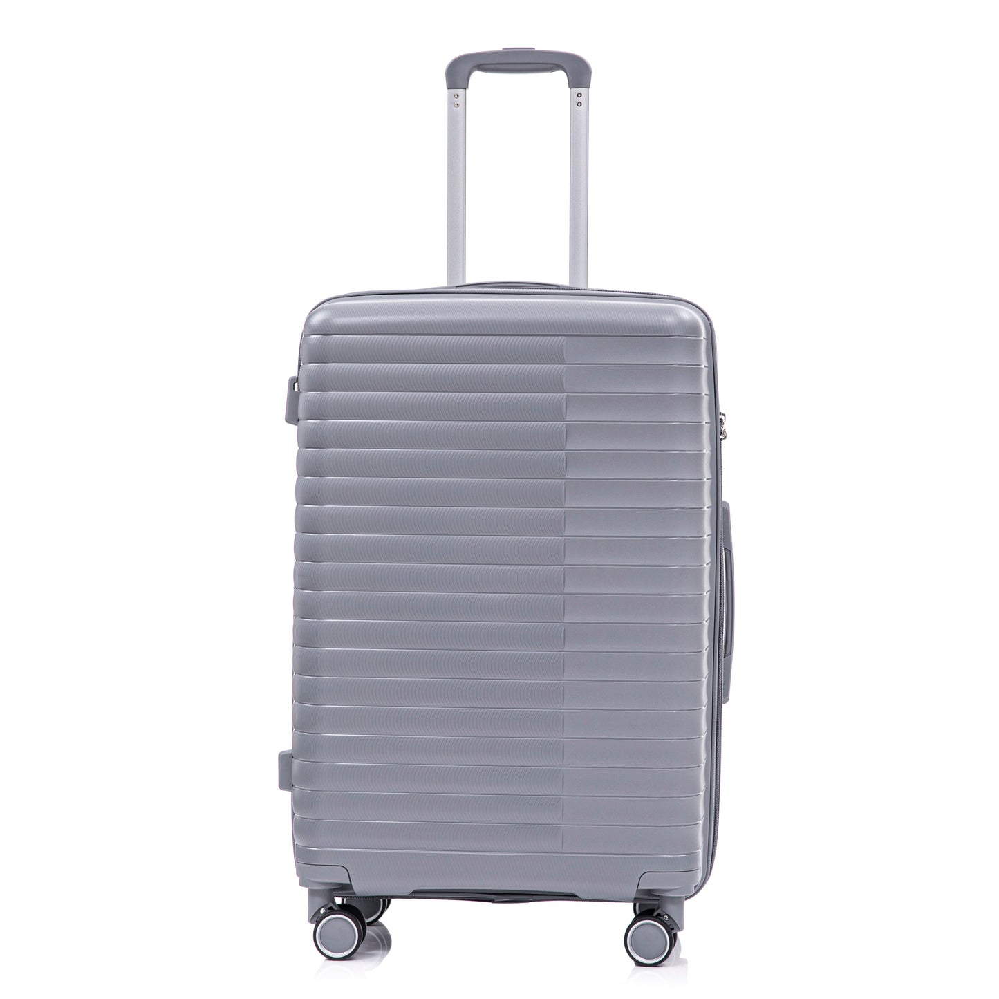 4-Piece PP Spinner Wheel Luggage Set with Cosmetic Case, Light Gray
