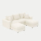 Deep Seat Convertible Sofa With Soft Pillows And Ottomans