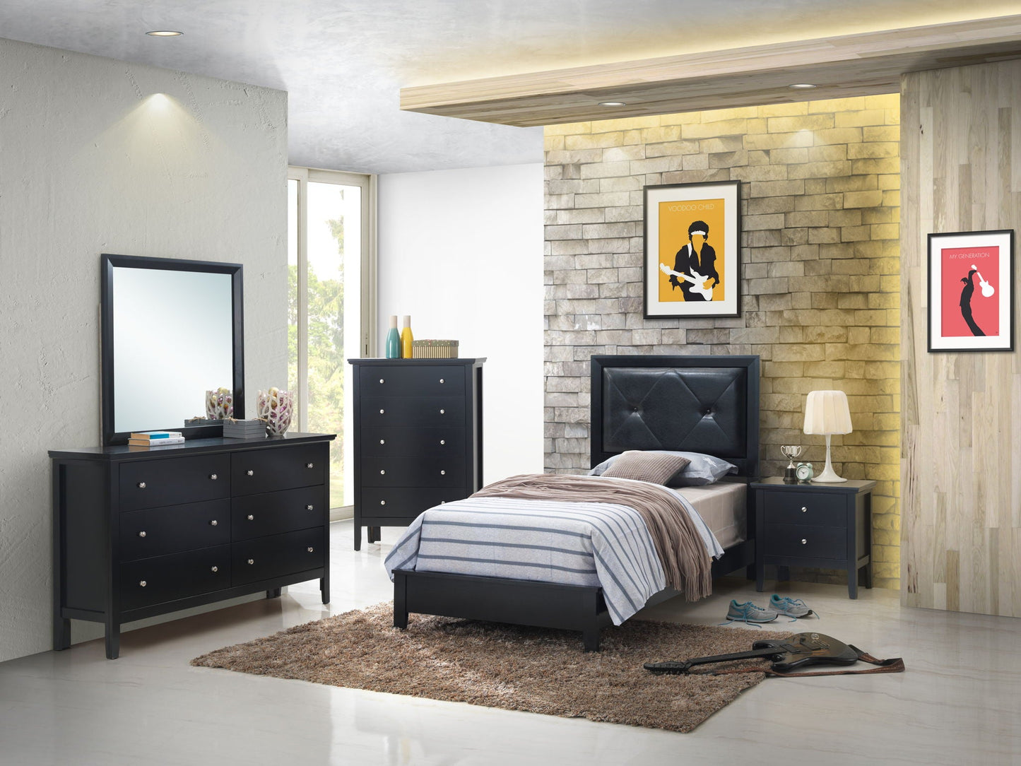 Padded Headboard Bed