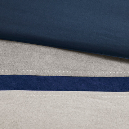 7 Piece Faux Suede Comforter Set Blue California King