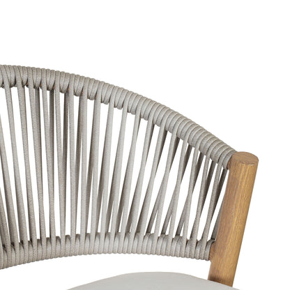 Outdoor Bar Height Metal Frame Counter Stools with Scallop-Shaped Backrest & Water-Resistant Cushions