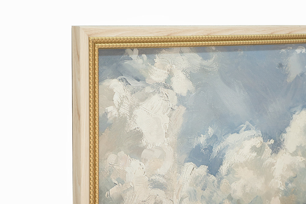39.4x39.4 Large Square Countryside Canvas Art with Soft Multicolored Details