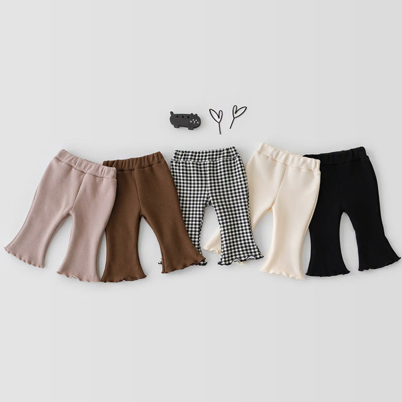 Children's Clothing Women's Plaid Flared Pants