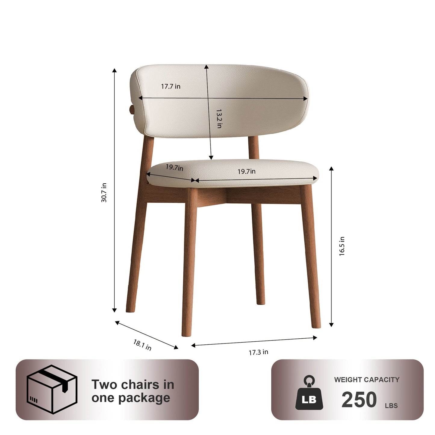 Mid-Century Modern Dining Chair (Set of 2)