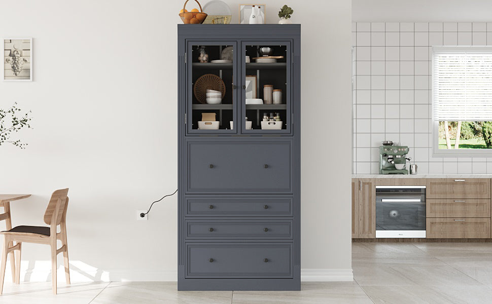 TOPMAX 36 x 16.5 x 78 Inch Freestanding Kitchen Pantry Storage Cabinet