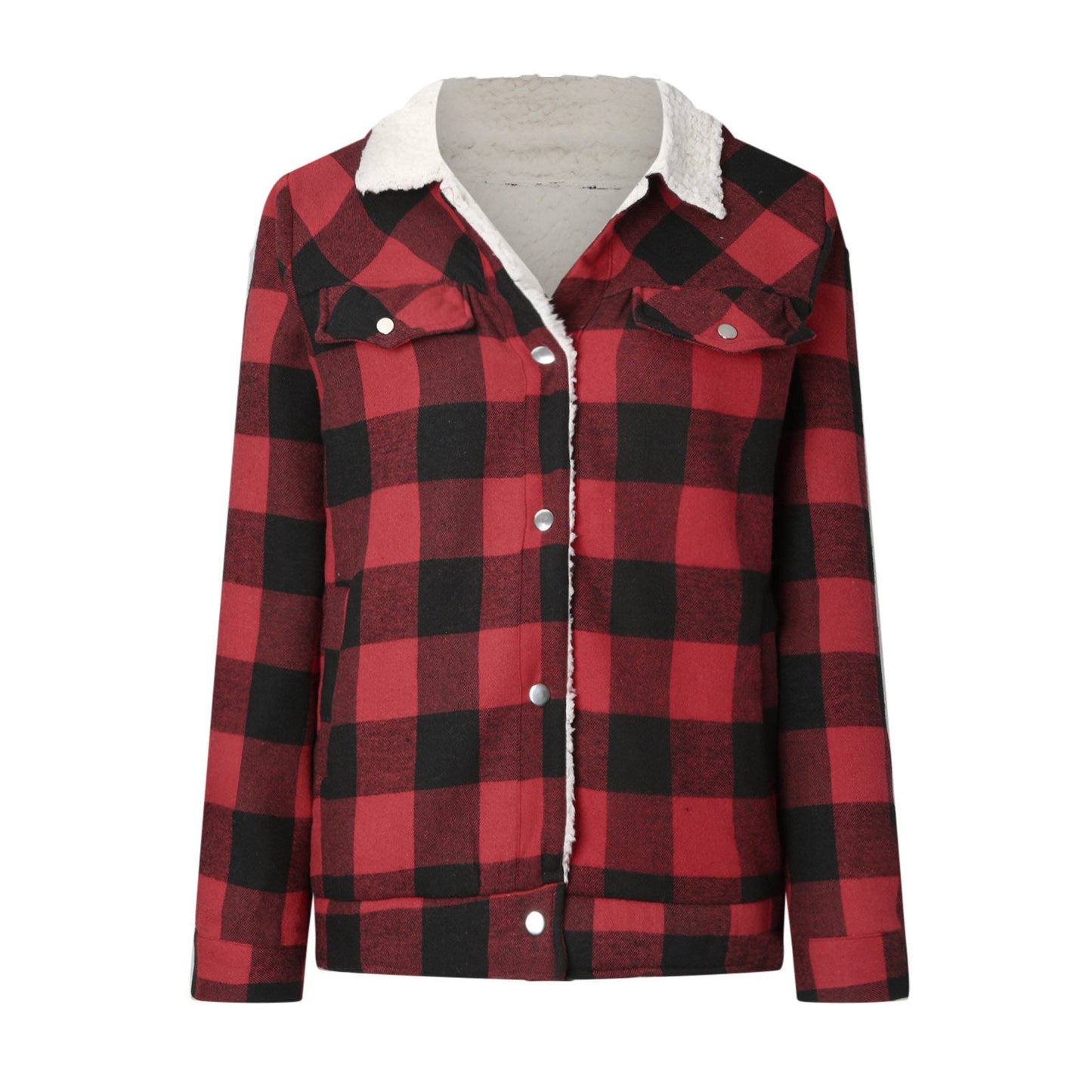 New Red plaid Winter jacket for women