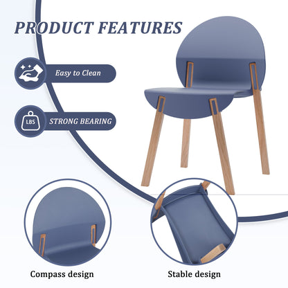 4 Piece Set Of Single Chairs, Traditional Elements With Round Table