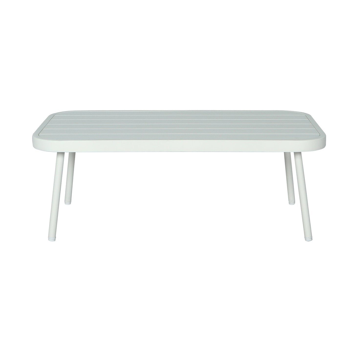 Mariano Steel Loveseat and Table, Off White & Grey