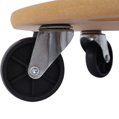 Furniture Moving Dolly, Heavy Duty Wood Rolling Mover With Wheels For Piano Couch Fridge Heavy Items, Securely Holds 500 Lbs (2 Piece Round Platform) - Natural