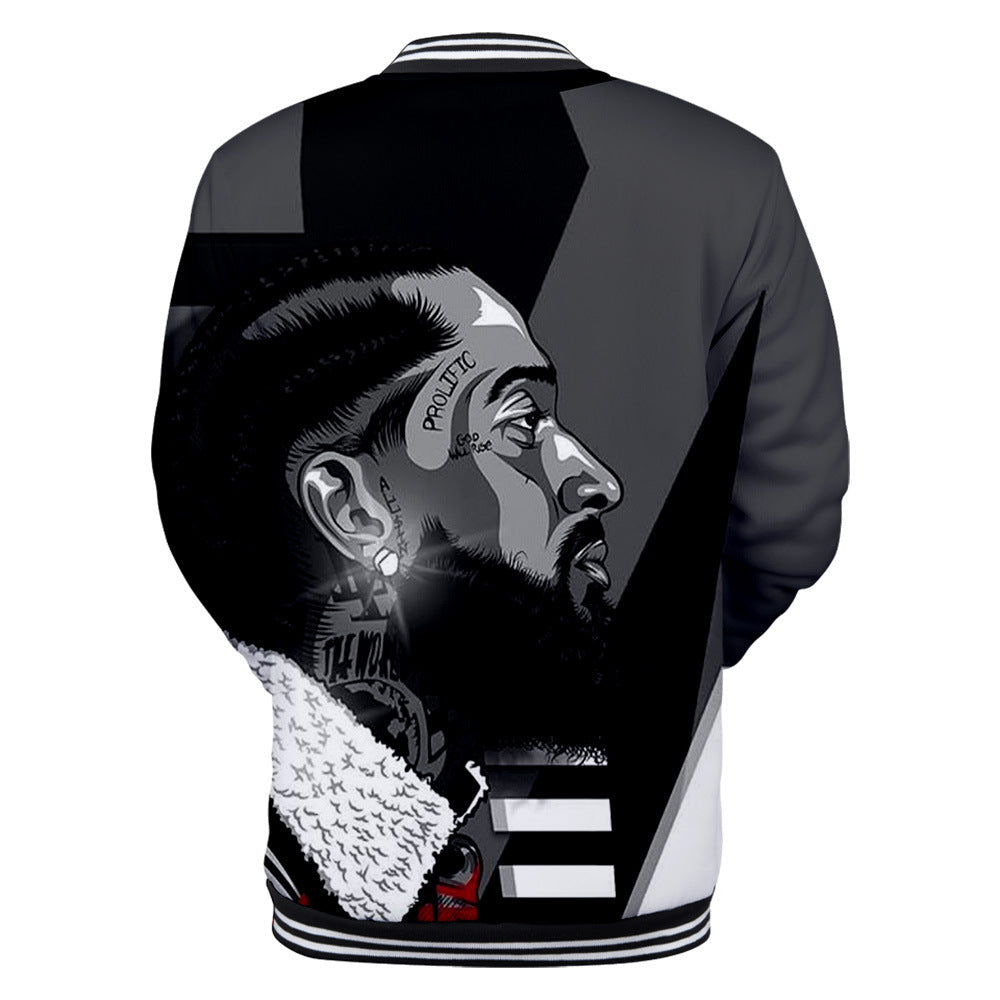Trendy nipsey hussle casual 3D baseball uniform