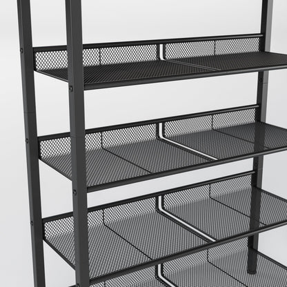 Industrial Shoe Rack with 4 Mesh Shelves
