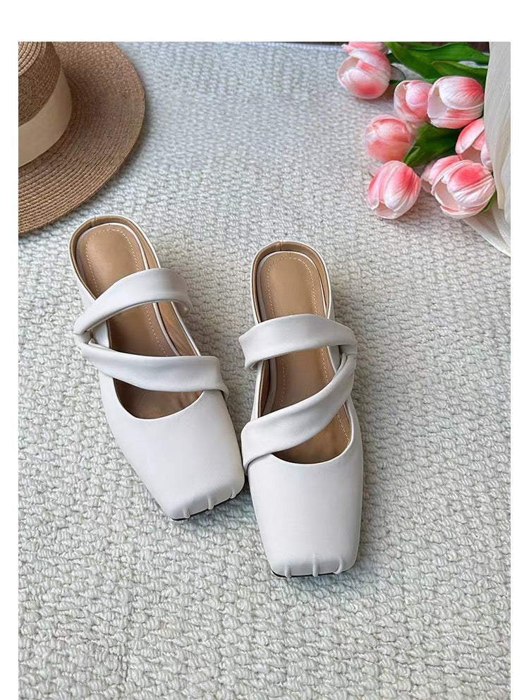 2026 Summer New Korean Style Women Retro Closed Toe Slide Sandals, 9cm High Platform Elevated Slippers, Elegant Outdoor Casual Shoes