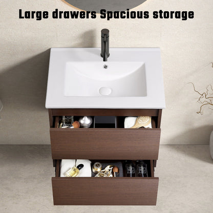 Wall Mounted Floating Bathroom Vanity With Sink And Cabinet