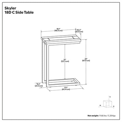 Skyler - C Side Handcrafted Table
