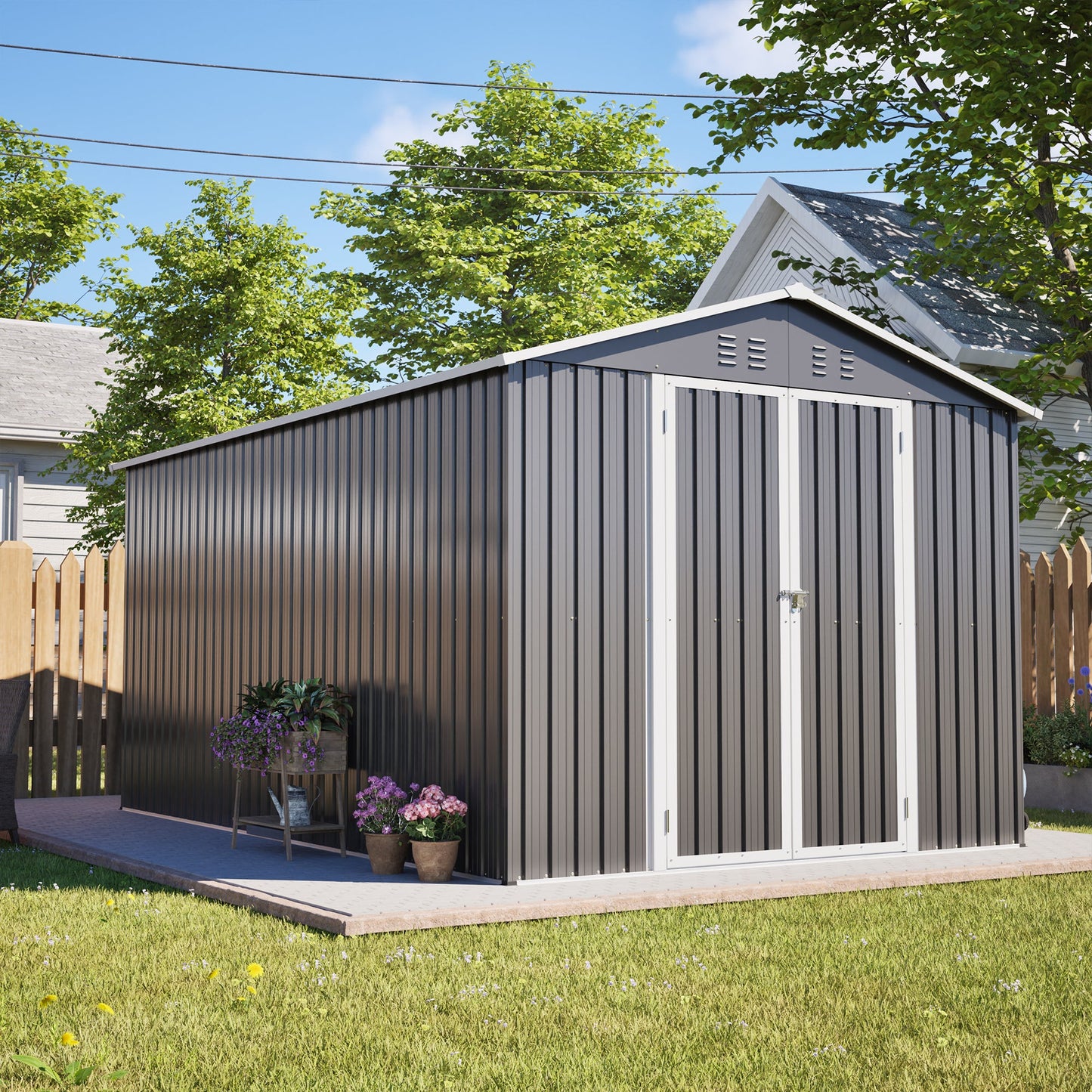 Lockable Secure Metal Shed 8x12 FT