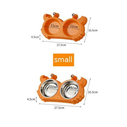 Pet Double Bowl Cat Bowl Removable Stainless Steel