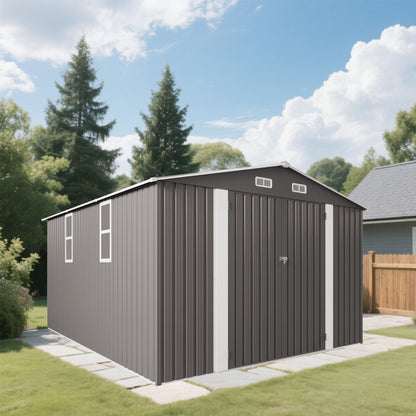 Outdoor Storage Shed With Lockable Doors