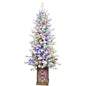 4FT Flocked Christmas Tree with Multicolour LED Lights