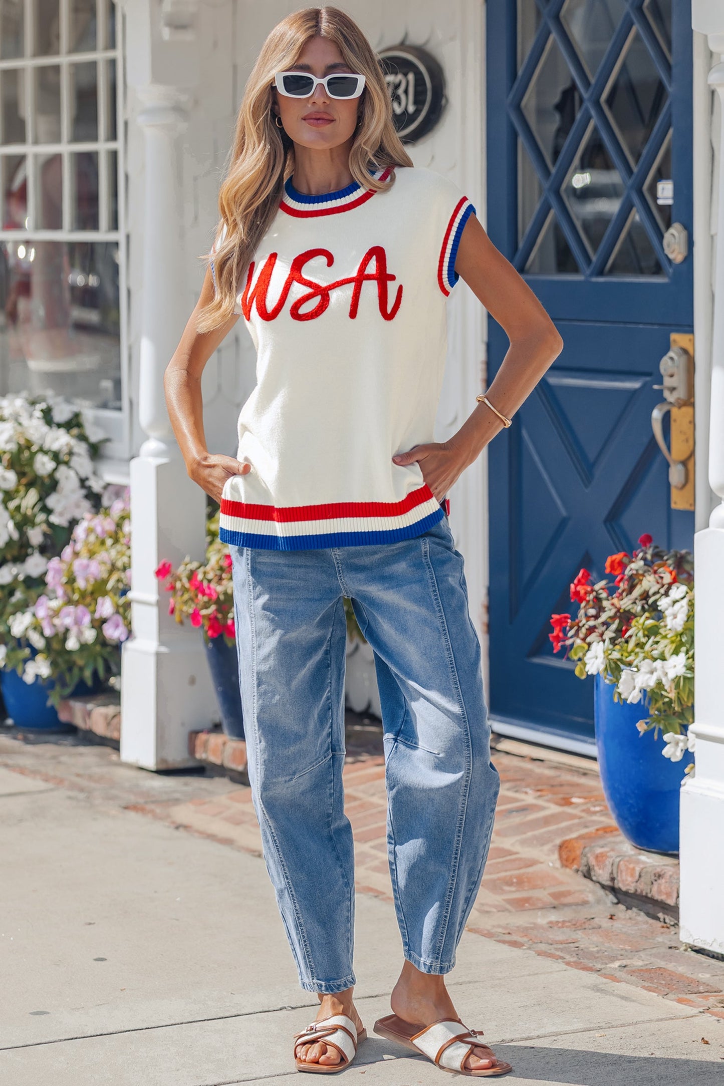 Peyton Trim Short Sleeve Sweater