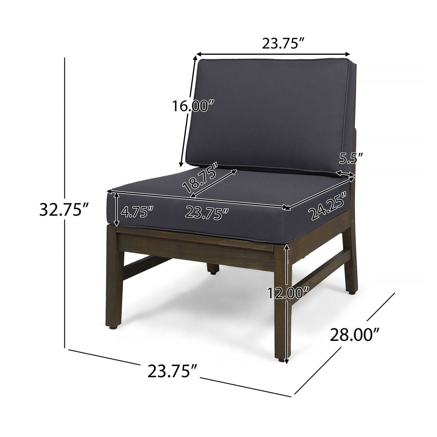 Perla Armless Chair