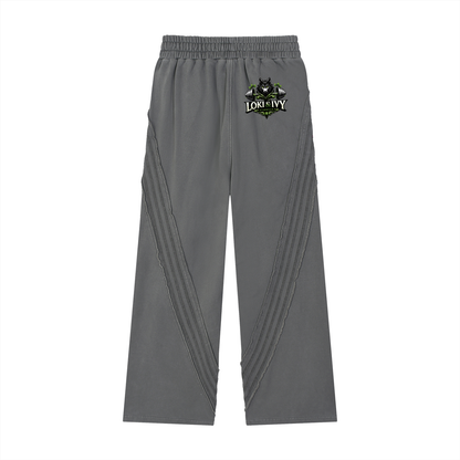Loki & Ivy Snow Washed Tape Raw Edge Sweatpants