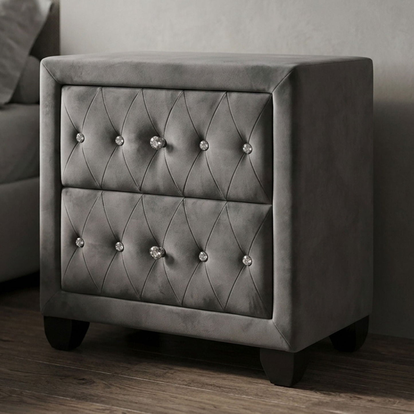 Sophia - 2 Drawer Upholstered Nightstand