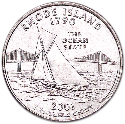 2001 P Rhode Island Statehood Washington Commemorative Quarter