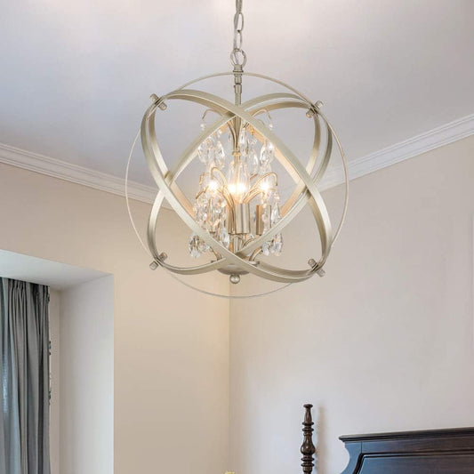 4 Lights Cage Crystal Chandelier