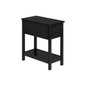 Accent End Table, 2 Tier, Narrow, Lamp, Storage Drawer, Charming Design