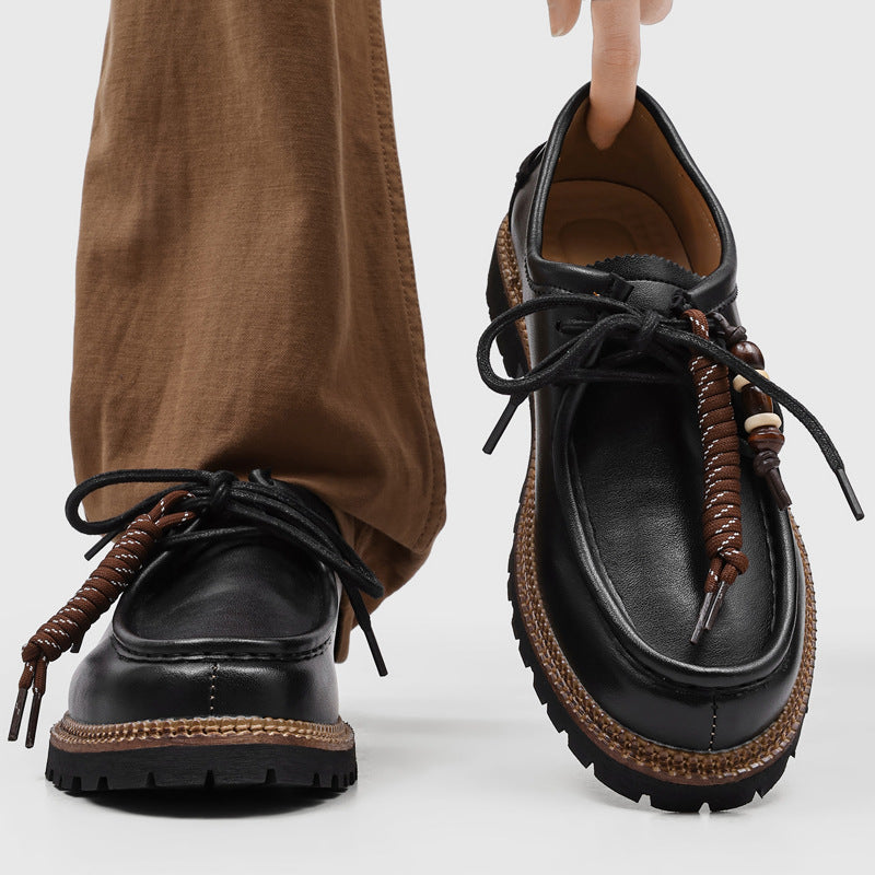 Workwear Fashion Xu-style Lace-up Edgy And Handsome Mens Shoes