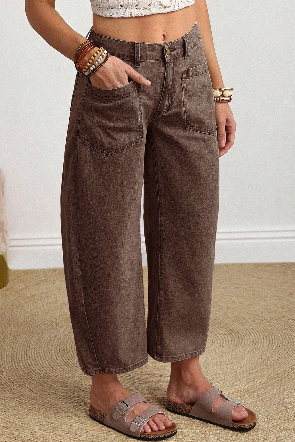 Rhea ankle Length Barrel Jeans