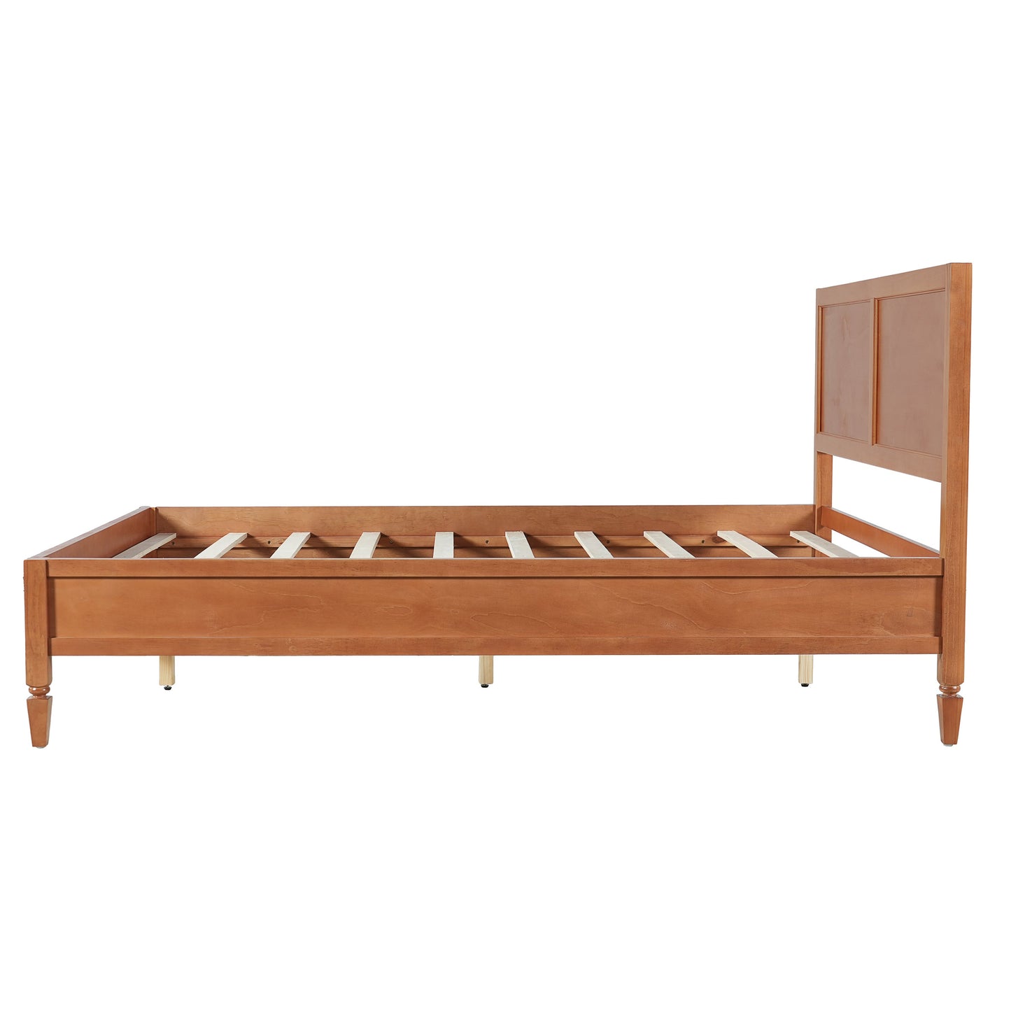 Queen Size Wood Platform Bed Frame with Classic Panel Headboard