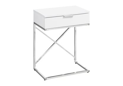 Accent Side Table with Storage Drawer, Spacious Tabletop, Contemporary Design