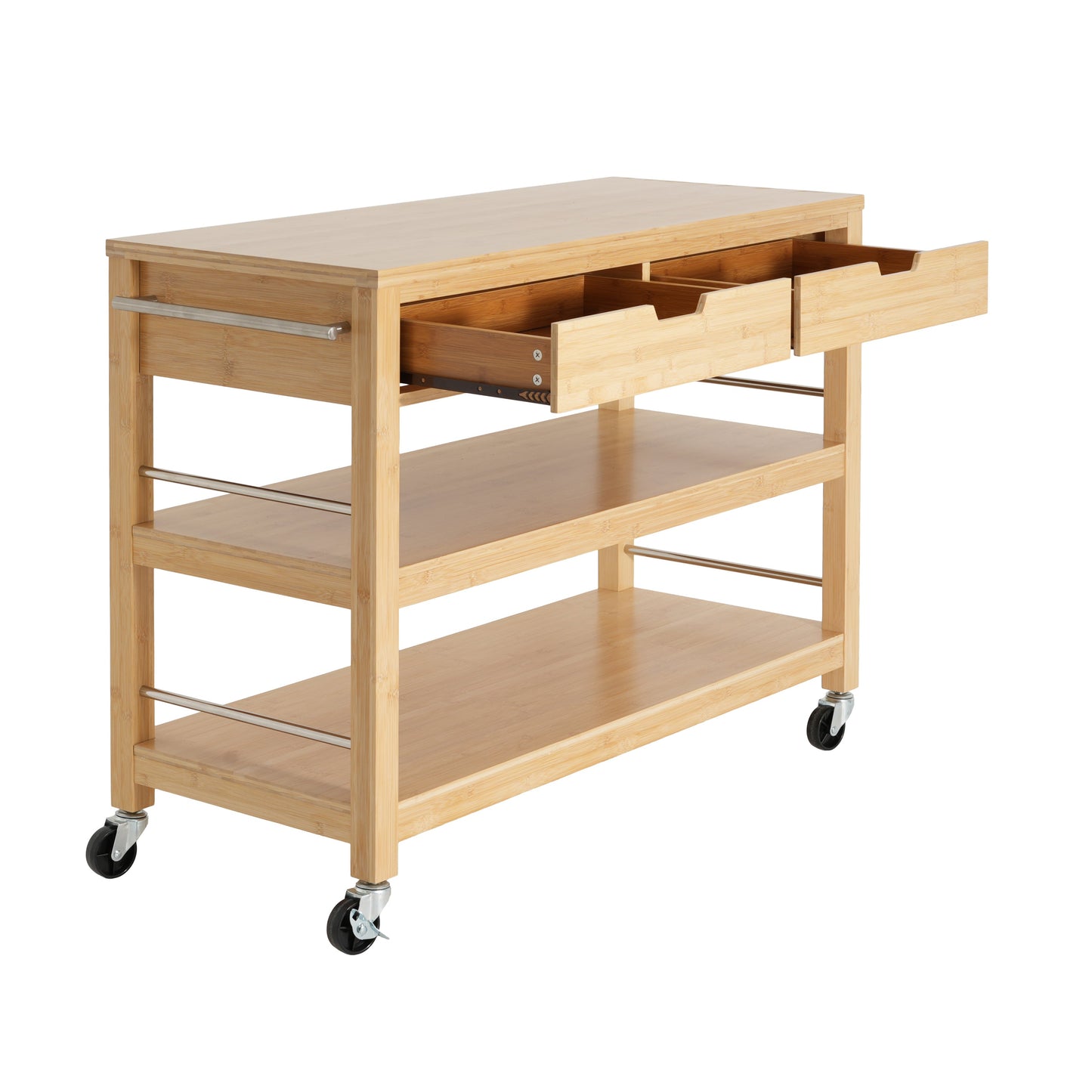 Indoor Multifunctional Bamboo Kitchen Cart