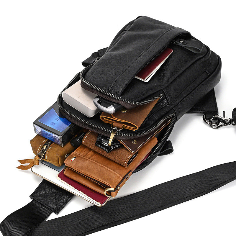 Leather Fashionable Large-Capacity Mens Crossbody Bag