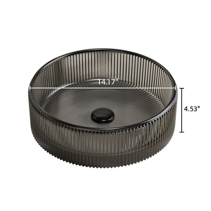 Sonny 14'' Bathroom Round Crystal Glass Sink