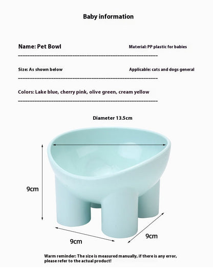 Pet Bowl Cute Cat Basin Double Bowl Neck Protection High Leg Anti-tumble