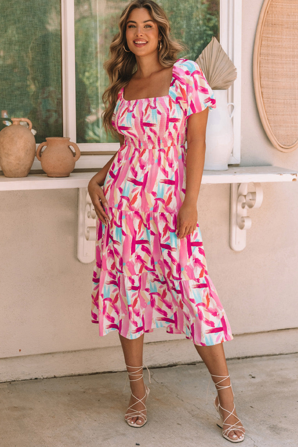 Dalia Smocked Ruffle Tiered Dress