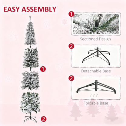 9ft Flocked Christmas Tree with Faux Snow