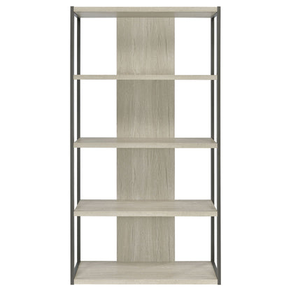 Loomis 72-inch 4-shelf Bookshelf Whitewashed Grey