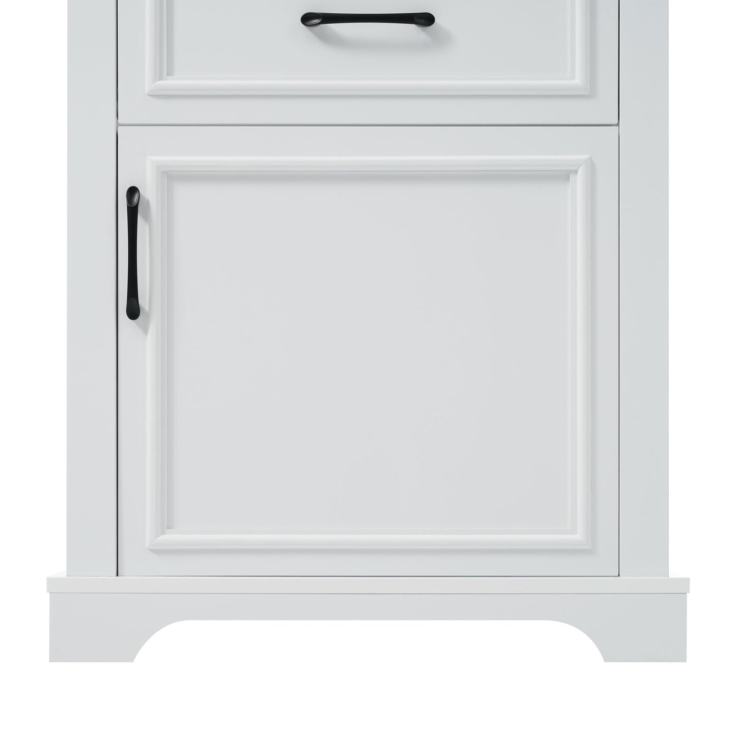 Freestanding Bathroom Vanity Tall With Damping Hinge Doors, Adjustable Shelves - White