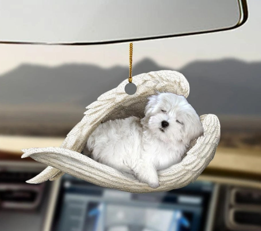 Car Pendant Sleeping Dog Angel Home Decor Acrylic Showcase Hanging Ornaments For Doors