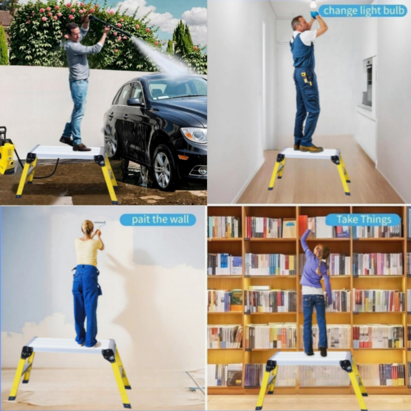 Aluminum Step Ladder Heavy Duty Foldable Aluminum Platform 330 Lbs Capacity
