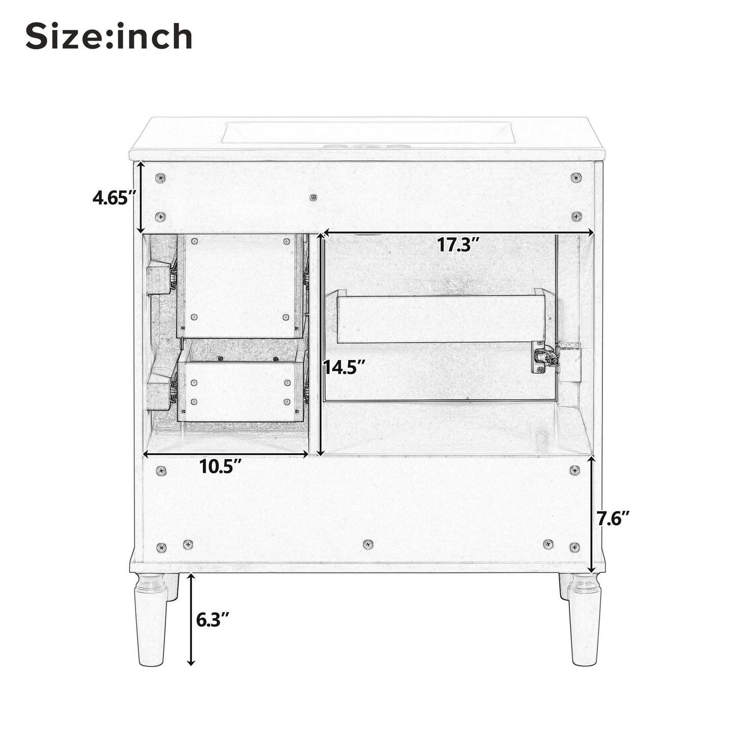 Traditional Bathroom Vanity Set With Soft Close Doors