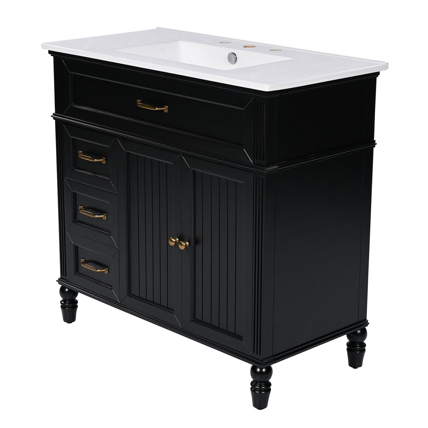 Bathroom Vanity With Sink, Freestanding Cabinet & Drawers
