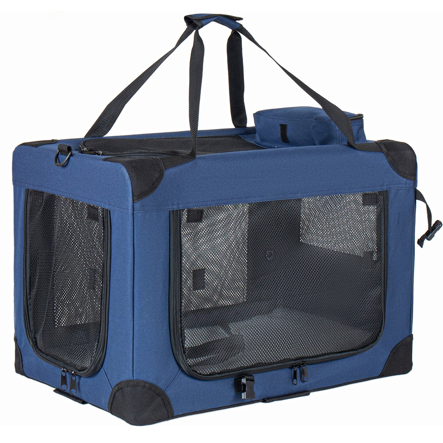 40'' Soft Dog Crates Kennel with 3 Doors and Fleece Mat